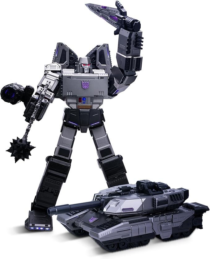 Robosen Megatron Auto-Converting Transformers Robot, G1 Series, Gray, Premium Action Figure, Interactive Toy for Ages 12+