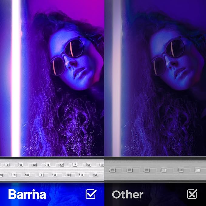 Barrina Black Light Bar, 10W 1FT Magnetic LED Black Lights, for Glow Party, Fluorescent Poster Paint, Blacklight Halloween Decorations, Linkable UV Light, Plug with Built-in ON/Off Switch, 2 Packs