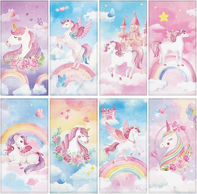 8PCS Colorful Unicorn Fluorescent Light Covers for Classroom Ceiling Light 4x2ft Back to School Magnetic Lights Covers Filter Easy Install for School Office Hospitals Ceiling Supplies (Unicorn)