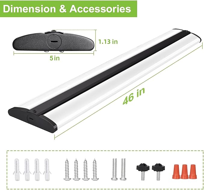 Hykolity 4FT LED Wraparound Light with 3 Wattages/3 Lumens/3 CCT Selectable, 55W/65W/75W, 5500lm/6500lm/7500lm, 3000K/4000K/5000K Flush Mount Ceiling Light for Office Kitchen, ETL, 4 Pack