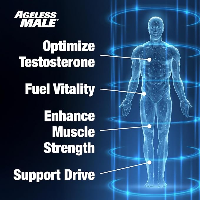 Ageless Male Free Testosterone Booster Supplement for Men, 120 Tablets