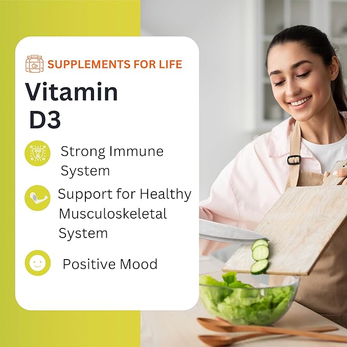 Complément de Vitamine D3 - Soutient la Santé des Os, des Dents, des Muscles et du Système Immunitaire - Vitamine D 4000 UI - 90 Gélules, 3 Mois d'Approvionnement