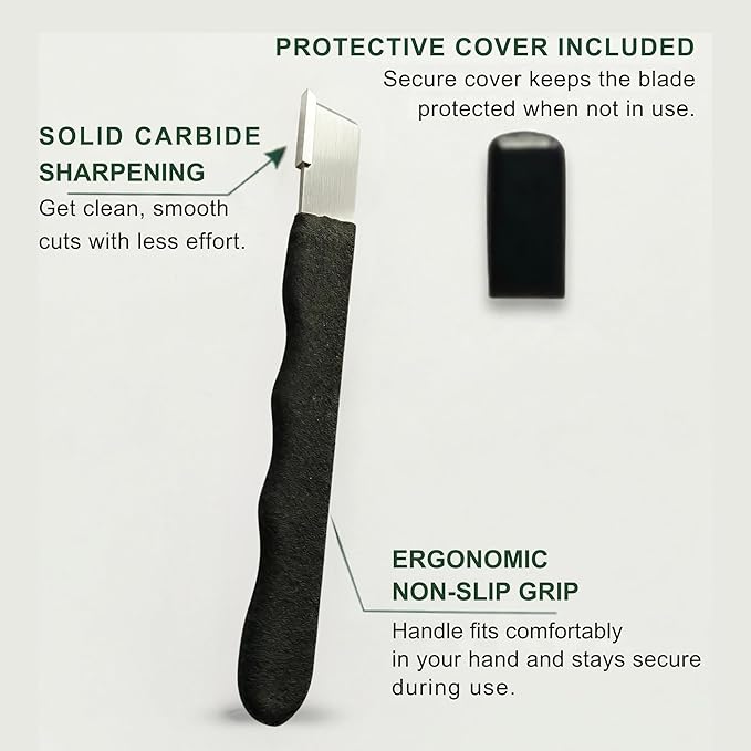 Garden Guru Garden Tool Blade Sharpener - 5" Handheld & Multi-Purpose Solid Carbide Sharpener w Protective Cover, Ergonomic Non-Slip Handle for Pruners Loppers Shears Knives Scissors Axe - 4 Pack