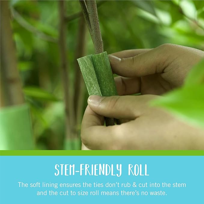 VELCRO Brand ONE-WRAP Ties | Tree and Plant Supports for Effective Growing | Strong Gardening Grips are Reusable and Adjustable | Cut-to-Length, 18 ft x 2 in, Green-Recycled Plastic
