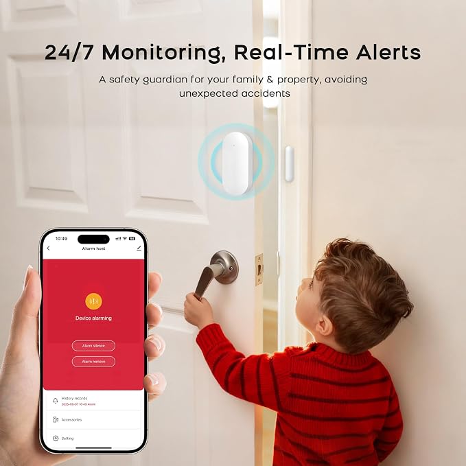 Wireless Alarm System for Home Security,24Pcs WiFi+GSM/4G Home Alarm System with Loud Alarm Security System,SOS Button,Window Alarms, APP Control,Motion Sensors,Compatible with Alexa,NO Monthly Fee