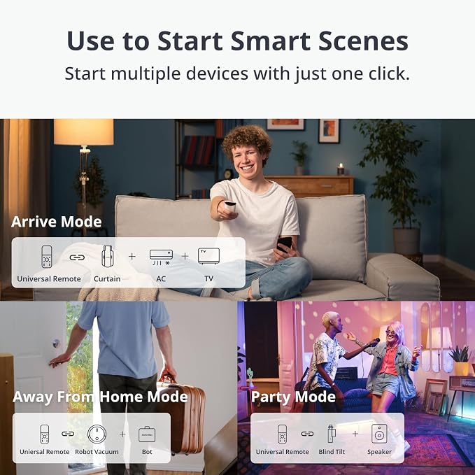 SwitchBot Smart Universal Remote with Hub Mini, Replace Multiple Remotes Easily, Control 25 Devices & 10 Scenes, Works with TV, AC, Apple TV, Fire TV & Smart Home Devices