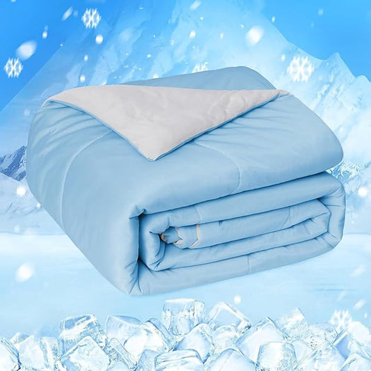 HOMFINE Cooling Comforter Twin Size, Purple Summer Cooling Blanket for Hot Sleepers and Night Sweats, Japanese Double-Sided Cold Tech Fabric Q-Max 0.45, Soft Breathable Silky Smooth Lightweight