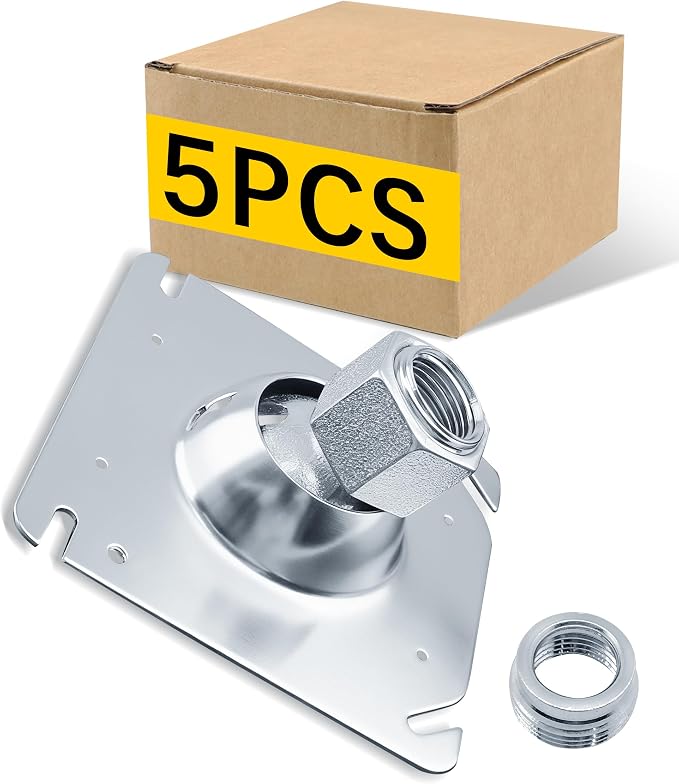 SIHAI 5 Packs 4-Inch Square Swivel Pendant Fixture Hanger Cover, Heavy Duty for Mounting on Flat/Sloped Ceilings, Fits 4" Square Electrical Box, 1/2" & 3/4" Conduit