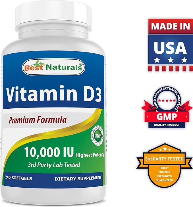 Best Naturals Probiotique 10 souches & 30 milliards d'UFC & Vitamine D3 10000 UI