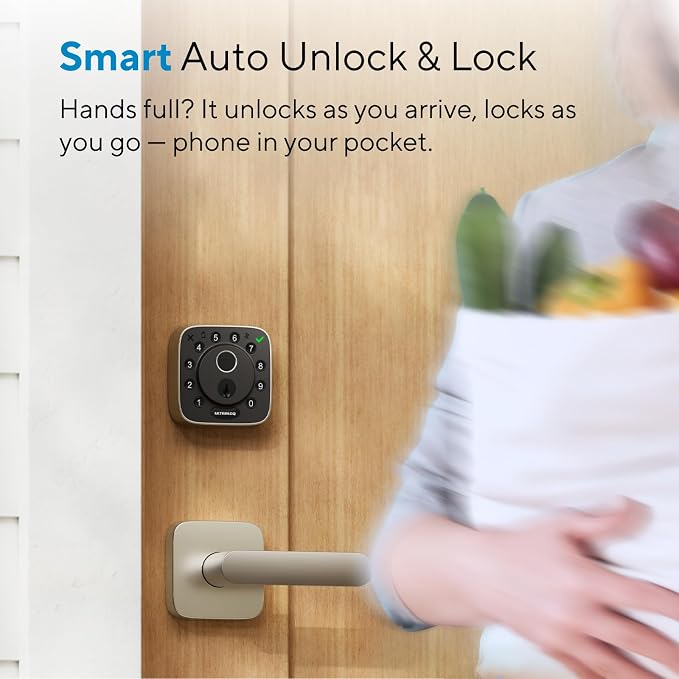 ULTRALOQ Bolt Fingerprint Smart Lock with Door Sensor, Built-in WiFi Deadbolt Front Door Lock with Fingerprint, Code, App, Auto Unlock, Auto-Lock, Remote Access, Works with Apple Home, Google, Alexa