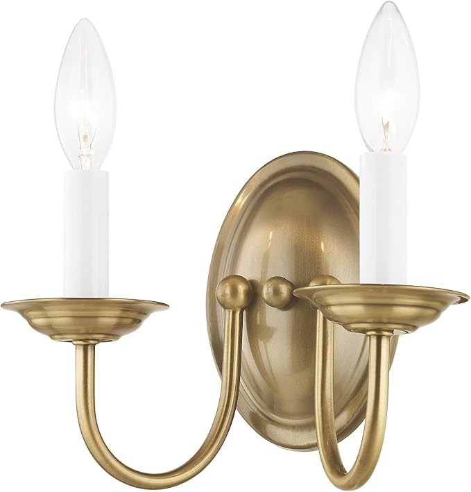 Livex Lighting 4152-91 Home Basics 2 Light Brushed Nickel Wall Sconce