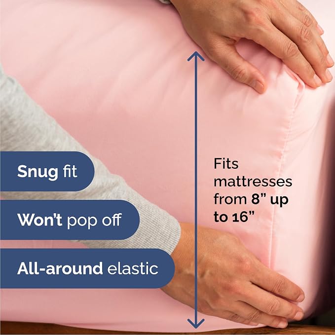 Cal King 6 Piece Sheet Set - Comfy Breathable & Cooling - Ultra Soft Hotel Luxury Bedding Set w/ 8-16 Inch Deep Pockets - 1 Flat & 1 Fitted Sheet & 4 Pillowcases - Wrinkle Free & Easy Care - Baby Pink