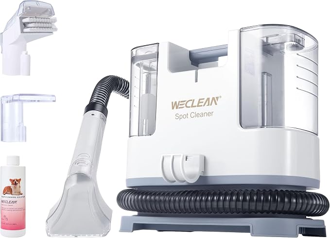 WECLEAN C1 Portable Extractor for Couch and Carpet Cleaner Upholstery Cleaner with Deep Cleaning Solution