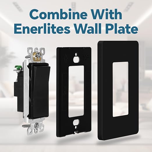 ThunderWay Matte Black Single Pole Decorator Light Switch with Screwless Wall Plate, 15 A 120/277 V, ON/Off Rocker Paddle Interrupter, Self-Grounding, Residential Grade,UL Listed (30 Pack)