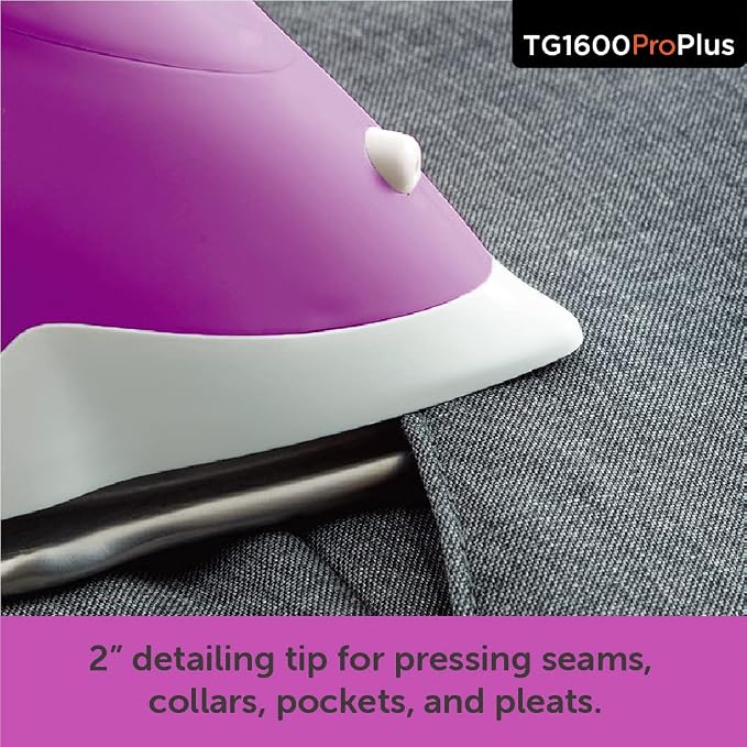 oliso TG1600 ProPlus Auto-Lift Steam Iron - Sewing Quilting & Clothes Ironing – 1800W, Orchid