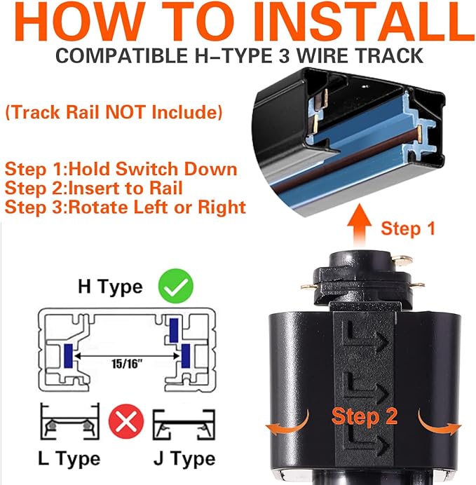 10W LED Track Lighting Heads,Dimmable LED Track Light Heads H Type Track Lights Fixtures for Accent Task Wall Kitchen,Retail, Grocery, 36° 6 Pack(3000K Warm White)