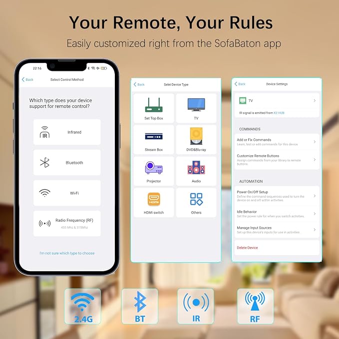 SofaBaton X2 Universal Remote Control with HUB Charging Dock,Touchscreen | 2.4GWiFi, BT, IR, RF,Sleep Timer,Numeric keypad,Customize Activities,All-in-One Smart Remote,Support Alexa & Home Assistant