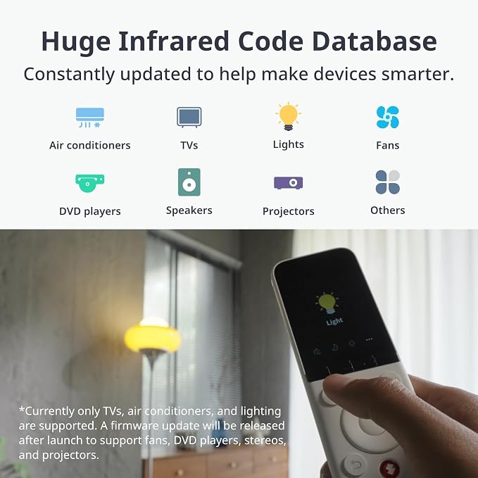 SwitchBot Smart Universal Remote with Hub Mini, Replace Multiple Remotes Easily, Control 25 Devices & 10 Scenes, Works with TV, AC, Apple TV, Fire TV & Smart Home Devices