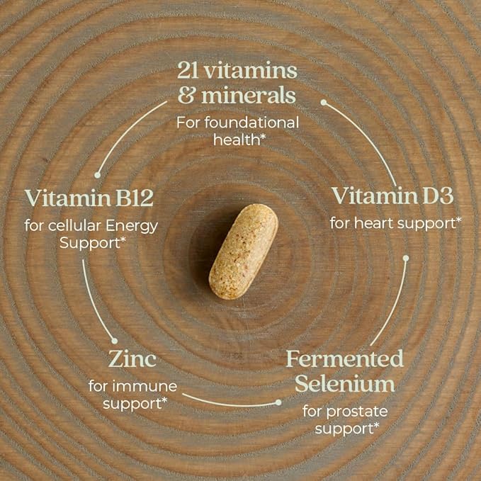 New Chapter Men’s Multivitamin, B6, Extra B12, D3, Vitamin C & Zinc, Immune, Heart, Cellular Energy, and Brain Health, Gentle on The Stomach, One Daily, Non-GMO, Gluten-Free, 18+, 72 Tablets