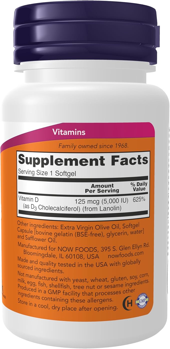 NOW Foods Vitamin D3 5000 Iu (360 (120X3))