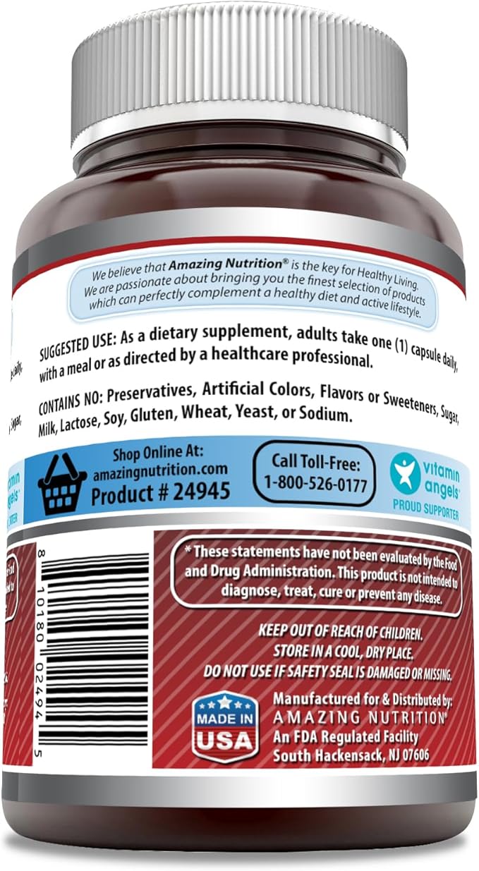 Amazing Formulas Niacine (vitamine B3) 250 mg 180 gélules | Sans OGM | Sans gluten | Fabriqué aux États-Unis