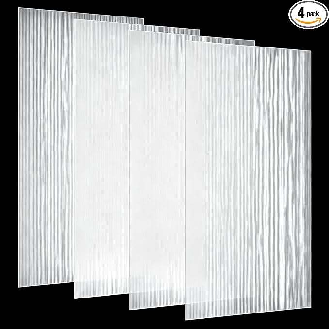 Pushglossy 4 Pack 23.75" x 47.75" x 0.2" Fluorescent Light Covers Classroom Office Diffuser Panels for 2x4ft Drop Ceiling Light Fixture Polycarbonate Replacement Cover for Hospital Home (Clear)