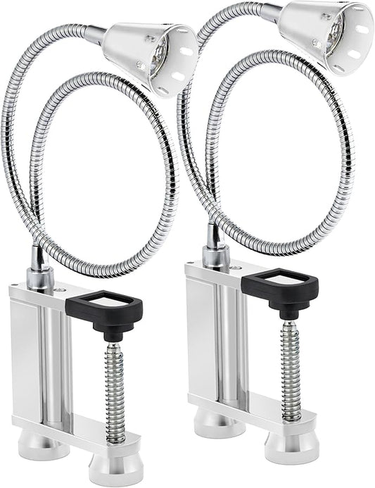 BBQ Grill Lights Magnetic Base Super-Bright LED Lights-360 Degree Flexible Gooseneck, Weather Resistant, Task Lighting Barbecue Grilling Gifts for Men Dad Husband (Silver, 2 Pack)