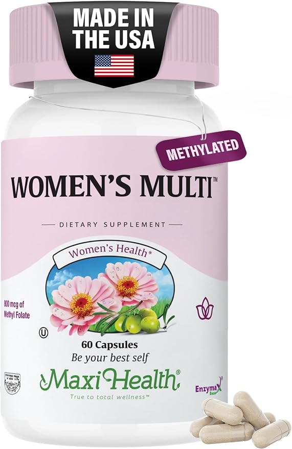 Womens Multivitamin – Methylated Multivitamin for Women with 23 Key Vitamins C, D, B6, B12, Calcium, Probiotics, Biotin & More - Energy, Skin, Nails & Gut Health Support - Kosher 60 Capsules