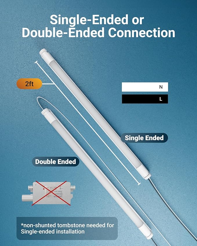 Sunco 10 Pack 2ft LED T8 Clear Glass Tube for Indoor Replacement Fluorescent Commercial Office Hallway Warehouse, Type B, 10W 1200 Lumens, 5000K Daylight, Non-Dimmable, 100-277V, 50,000 Hour Lifetime