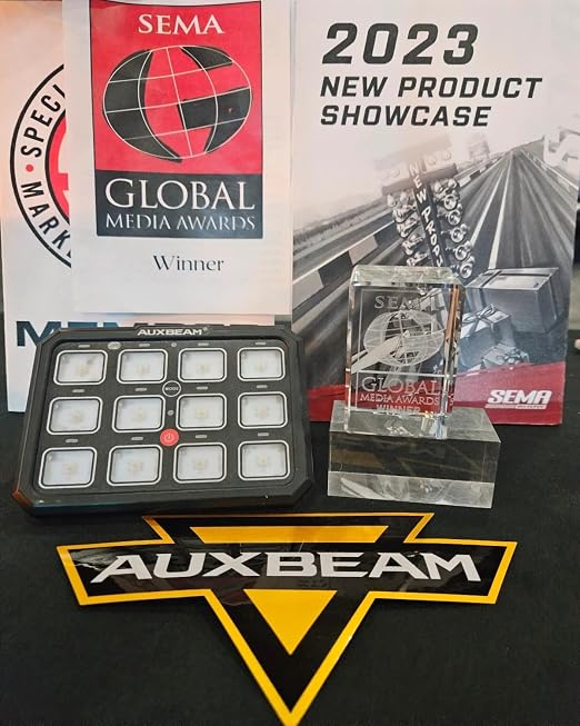 Auxbeam 12 Gang Switch Panel Bluetooth RGB AC-1200 with APP&Remote Control Toggle Momentary Pulsed Switch Pod Off Backlight for Truck Offroad 12-24V Waterproof 3 Years Warranty (Patent Registering)