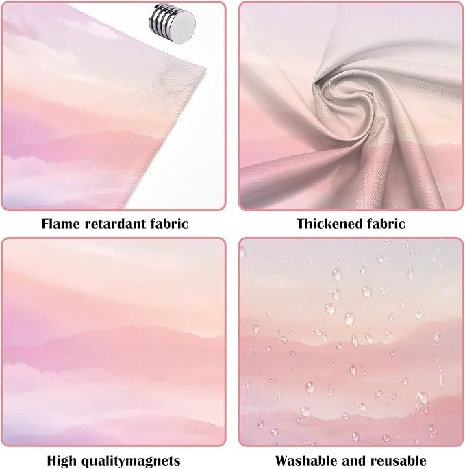 ANGSYLTH 8 Pcs Fluorescent Light Covers - 4 x 2 Feet Covers for Ceiling Lights, 8 x 10 Magnetic Light Filters for Classroom, Office, Hospitals (Pink - Sky)