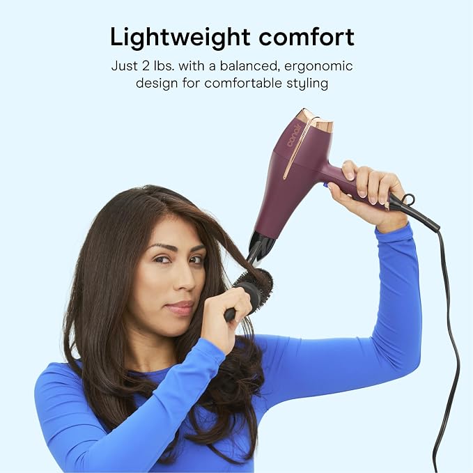 Conair Professional AC Motor Hair Dryer | Fast Drying Professional Airflow for All Hair Types, Includes Concentrator and Diffuser, Plum, 650AML