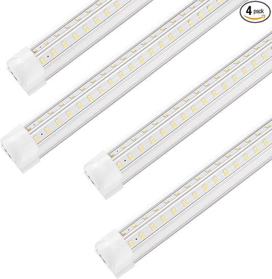 XLNYUUI Led Shop Lights, 4FT LED Light 50W 6500K 7000LM Daylight,Led Garage Light,Linkable Clear Cover Integrated V-Shape for Garage Warehouse Workbench Workshop(4-Pack)
