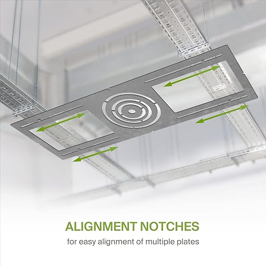 ASD 24 Pack New Construction Mounting Plate Round Hole - 3/4/6 Inch Flat Galvanized Steel Wafer Light Rough in Plate, Universal Light Fixture Mounting Bracket for LED Recessed Lighting
