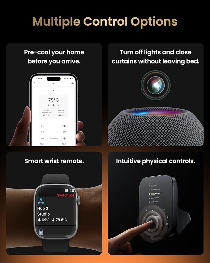 SwitchBot Universal Remote Control with Hub 3, Multi-use Smart Remote with Customize App, Control 25 IR/Bluetooth Devices and 10 Scenes, Compatible with TV/AC/SwitchBot BLE Devices
