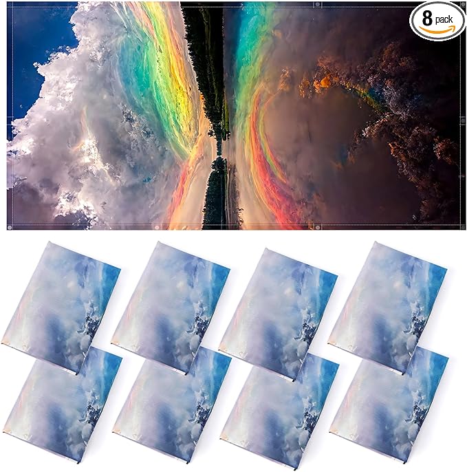 ANGSYLTH 8 Pcs Fluorescent Light Covers - 4 x 2 Feet Covers for Ceiling Lights, 8 x 10 Magnetic Light Filters for Classroom, Office, Hospitals (Sunset)