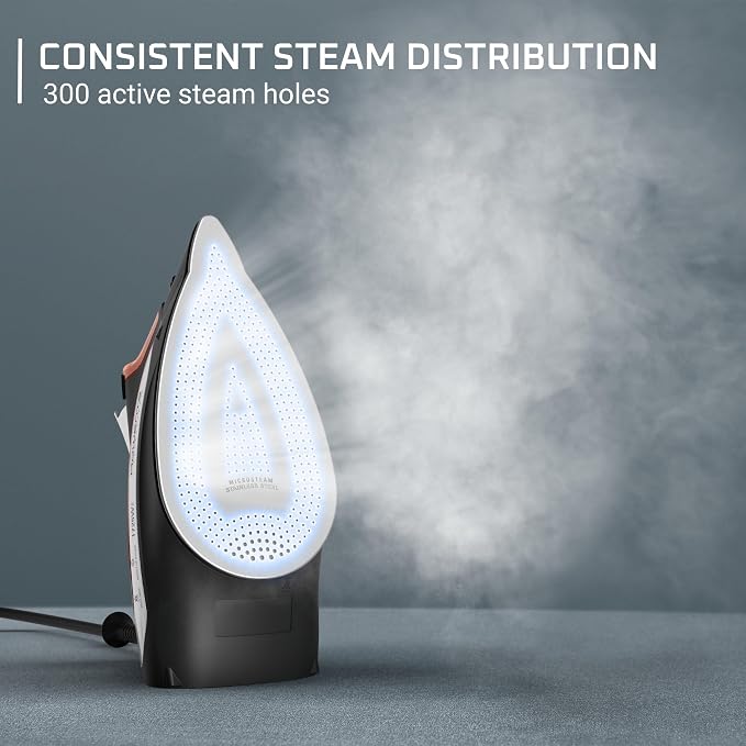 Rowenta Access Steam Iron, Clothes Iron with Steamer, Vertical Steaming, Maximum Steam Distribution, Anti-Drip Protection, Red, DW2360