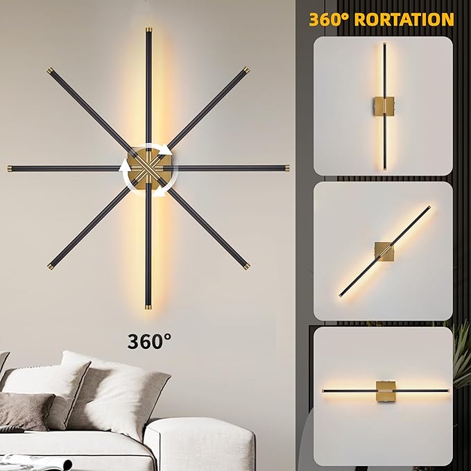 15800 mAh Battery Operated Wall Sconces with Remote Control Dimmable Wall Sconces Set of Two 3000K LED Brass Gold and Black Wireless Wall Light Battery Powered Cordless Rechargeable Sconces Decor