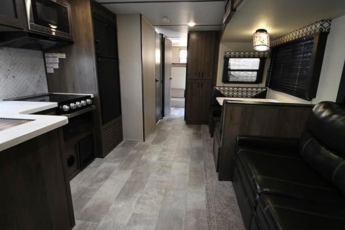Decorative 12V RV LED Pendent Dining-Room Lamp with in-Built LED (not Replaceable), 12V RV Interior Light Fixture with On&Off Switch for RV Motorhome Camper Trailer, Fabric Shade