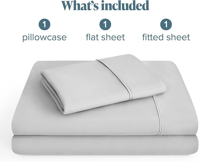 Bare Home Twin XL Sheet Set - 1800 Ultra-Soft Microfiber Twin Extra Long Bed Sheets - Double Brushed - Deep Pockets - Easy Fit - 3 Piece Set - Bedding Sheets & Pillowcases (Twin XL, Cloud Grey)