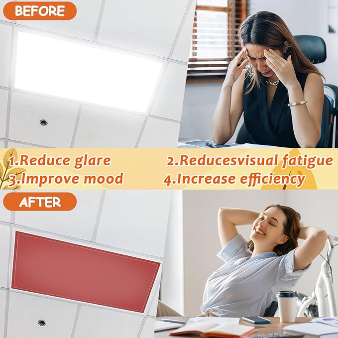 8 Pcs Fluorescent Light Covers with 80 Magnets Decorative for Classroom Ceiling Lights 4 x 2 Feet Magnetic Light Cover Filter Easy Install for Office Hospital Home Ceiling Supplies (Fall Color)