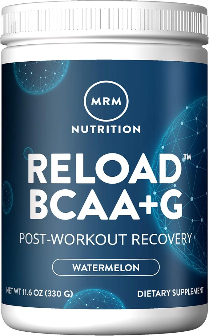 MRM BCAA+G Reload Post‑Workout Powder-For Women & Men-BCAA & L‑Glutamine with CarnoSyn Beta‑Alanine, Amino Acids, Muscle Recovery & Hydration, Keto, Vegan, Gluten Free - 26 Servings, Watermelon
