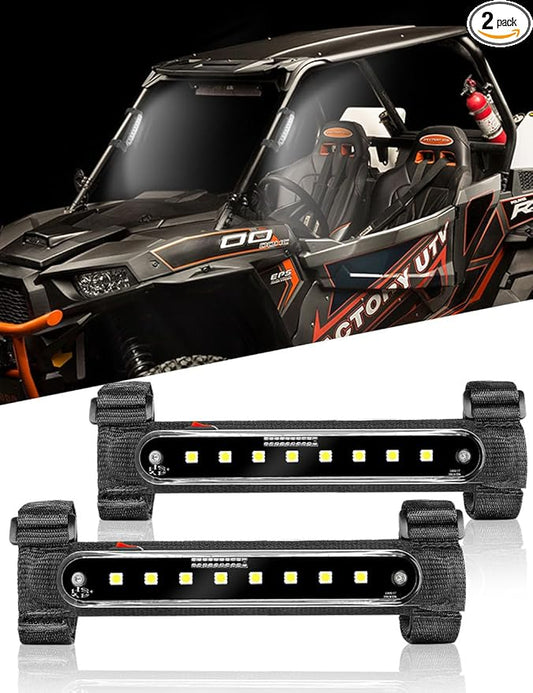 SUNPIE UTV Dome Light Battery Powered for ATV Boat Polaris Can am Pioneer/Talon Kawasaki Mule/Terxy Arctic Cat Golf Cart Off-Road SXS, 2 Pack Powersport Wireless SXS Interior LED Lights