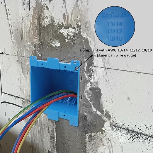 XGGYA3 by 4 Blue Outlet Box Double Gang,Old Work Electric Box,4-1/5-Inch Length by 4-Inch Width by 2-3/4-Inch Depth,PVC Old Work Outlet Box for Constructions(Pack of 12)