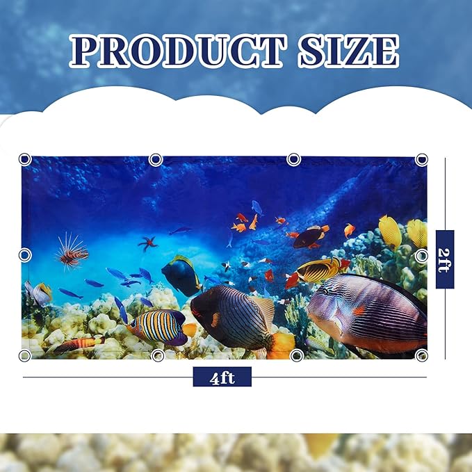 Hortsun 6 Pcs Fluorescent Light Covers - 4 x 2 Feet Magnetic Light Filters, Ceiling Lights Covers for Classroom Fluorescent Shade, Hospitals, School Office Cubicle Decor(Ocean)