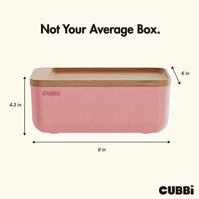 Cubbi - Airtight Box with Tray - Silicone Seals - 100% Air-Tight Storage Box with Accessories – Pink