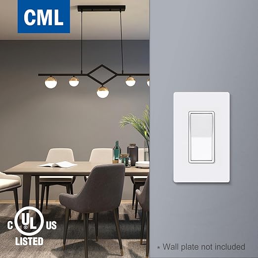 (50 Pack) CML Decorator Wall Light Switch, Single Pole Switch, 15A 120/277V, 3-Year Warranty, White