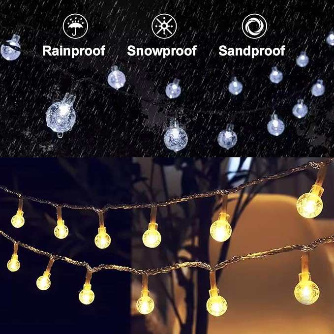 GTSYDING Bubble Globe String Lights USB Powered, 19.6 FT 40 LEDs 8 Modes Waterproof Hanging Crystal Ball Fairy Lights Remote for Indoor Bedroom Patio Party Decorations, Warm White