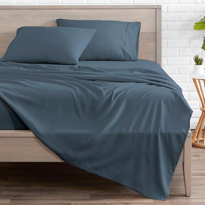 Bare Home Twin XL Sheet Set - 1800 Ultra-Soft Microfiber Twin Extra Long Bed Sheets - Double Brushed - Deep Pockets - Easy Fit - 3 Piece Set - Bedding Sheets & Pillowcases (Twin XL, Bering Sea)