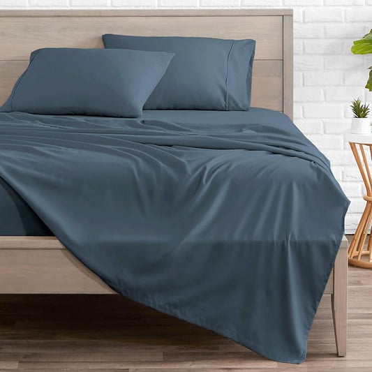 Bare Home Twin XL Sheet Set - 1800 Ultra-Soft Microfiber Twin Extra Long Bed Sheets - Double Brushed - Deep Pockets - Easy Fit - 3 Piece Set - Bedding Sheets & Pillowcases (Twin XL, Bering Sea)